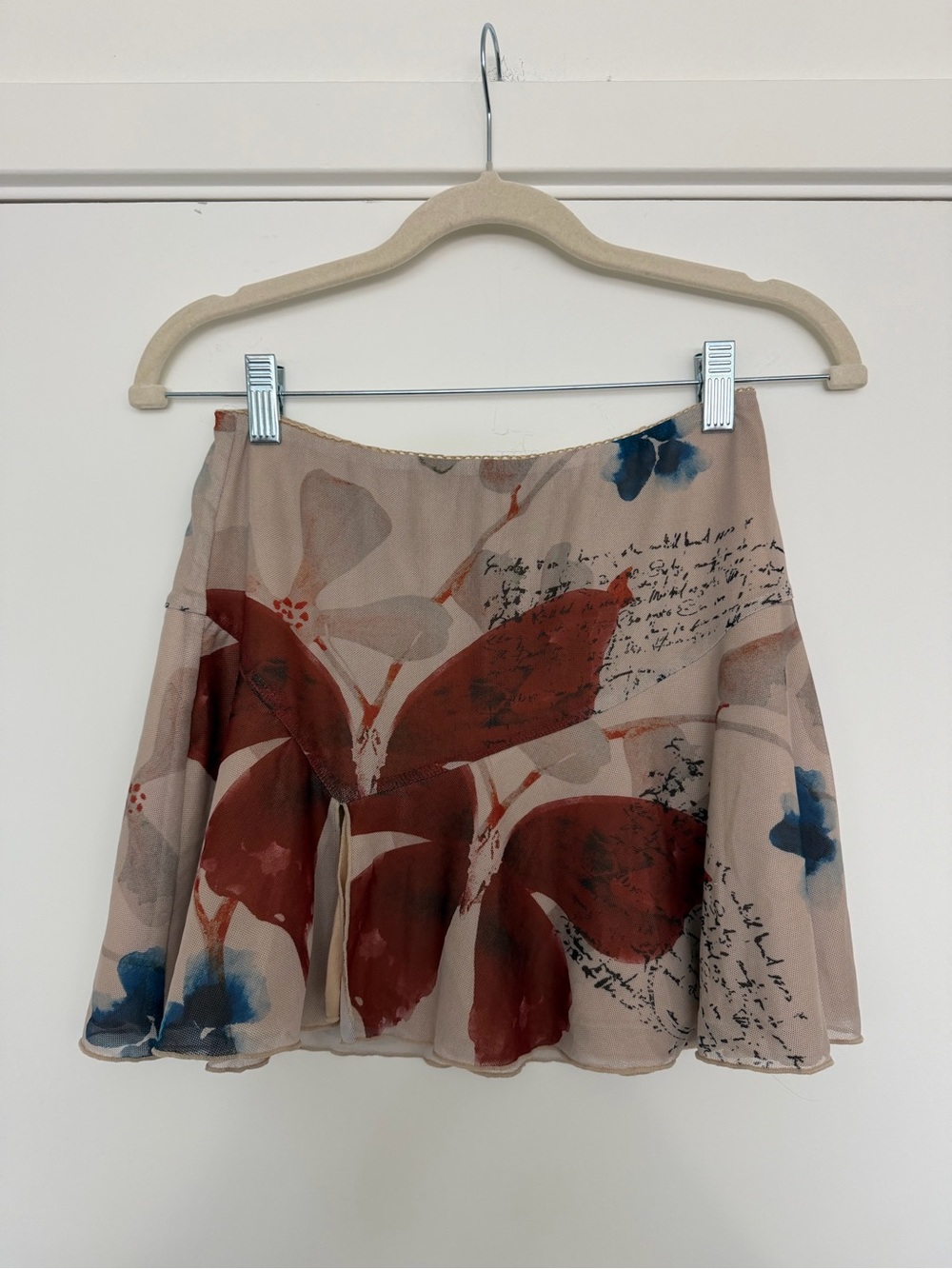 Tiger mist Mini Skirt in Beige and Rust